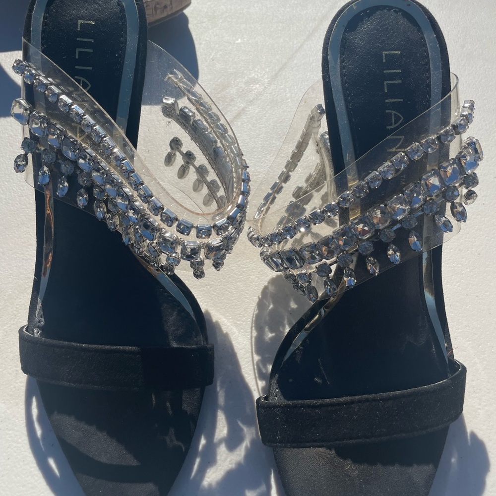 Black chandelier heels